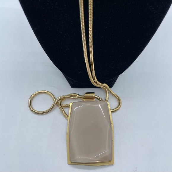 Lafayette 148 New York Bold Statement Necklace Gold Tone Adjustable Chain - Picture 2 of 10